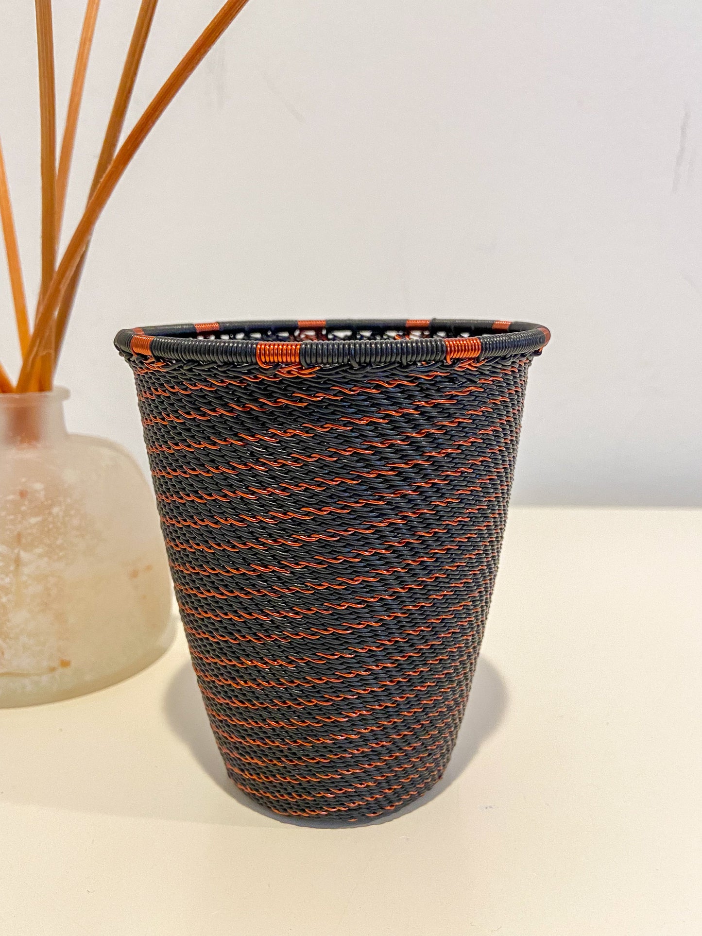 Telephone Wire Cup - Black & Copper