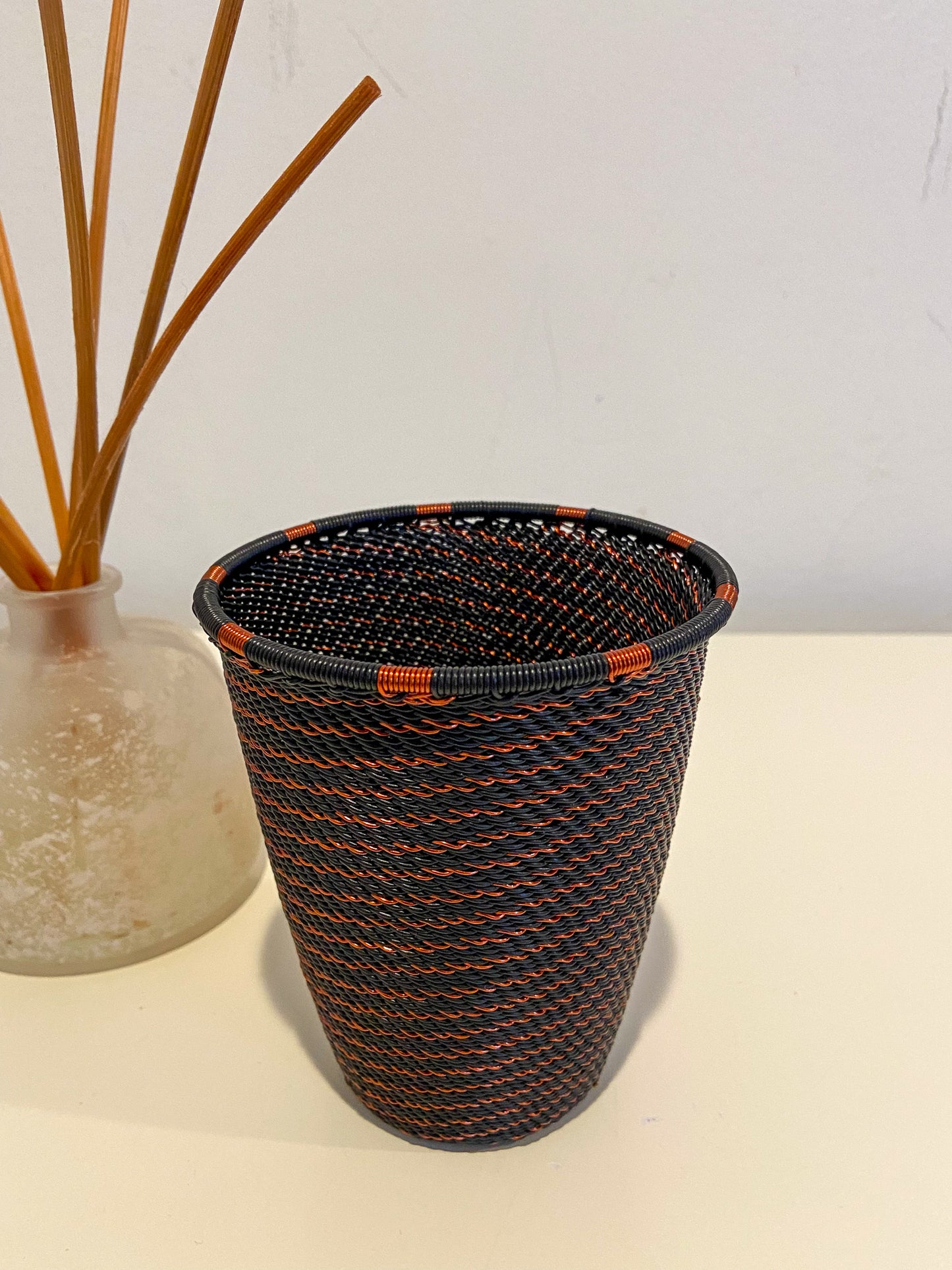 Telephone Wire Cup - Black & Copper