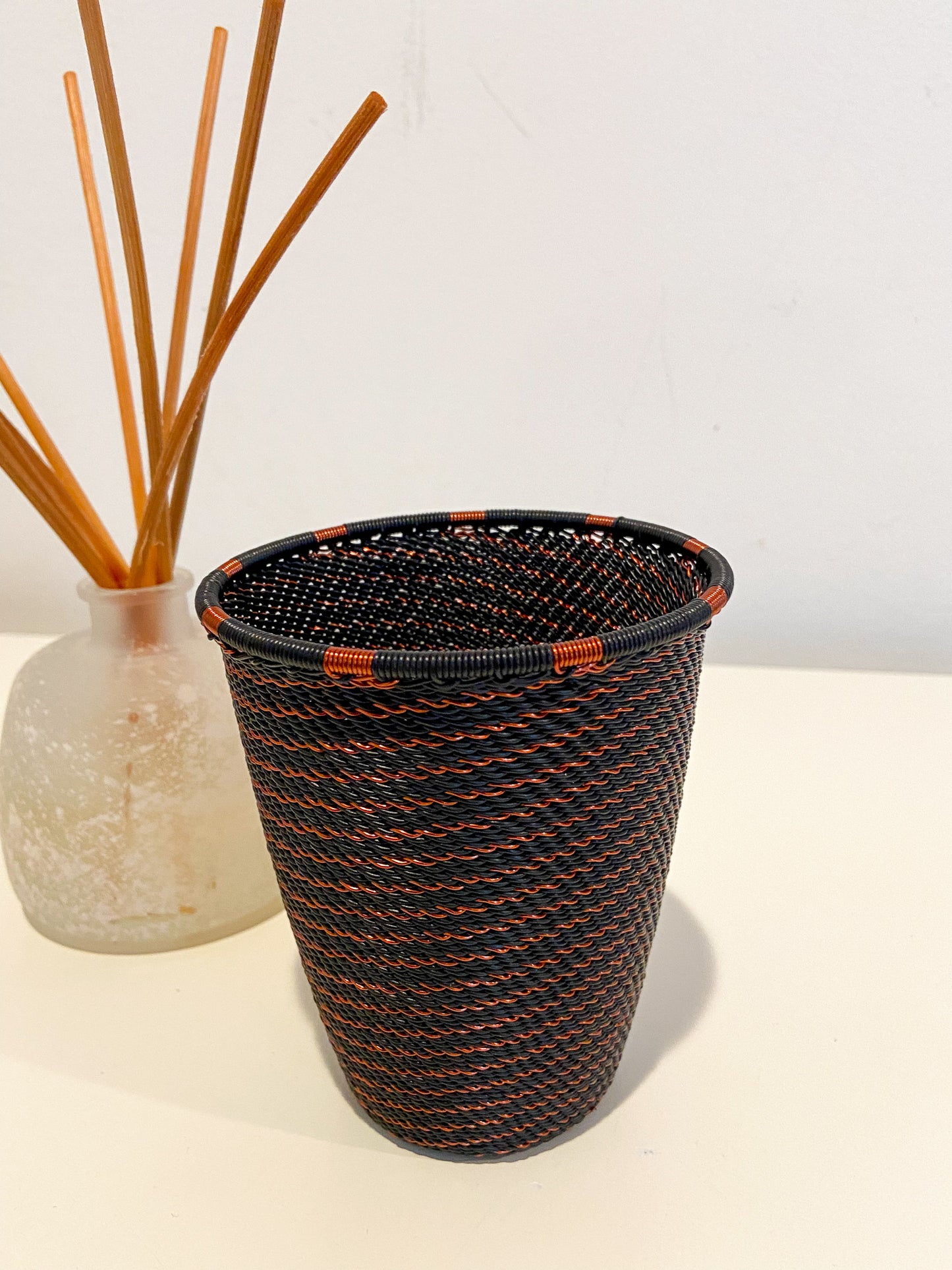 Telephone Wire Cup - Black & Copper