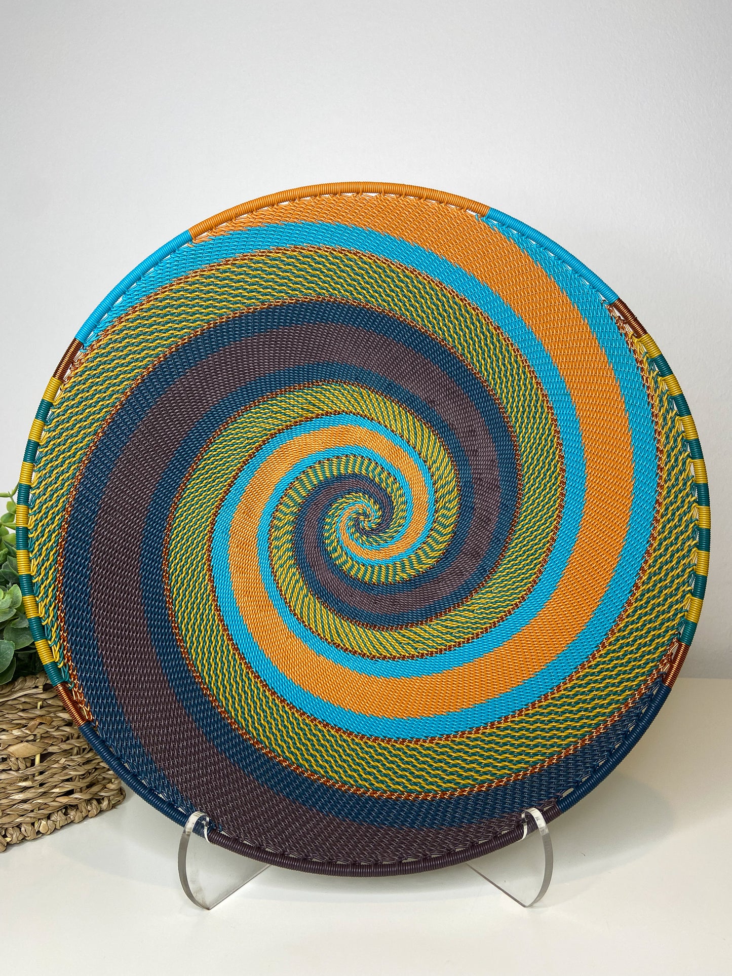 Large Open V Telephone Wire Plate - Kingfisher
