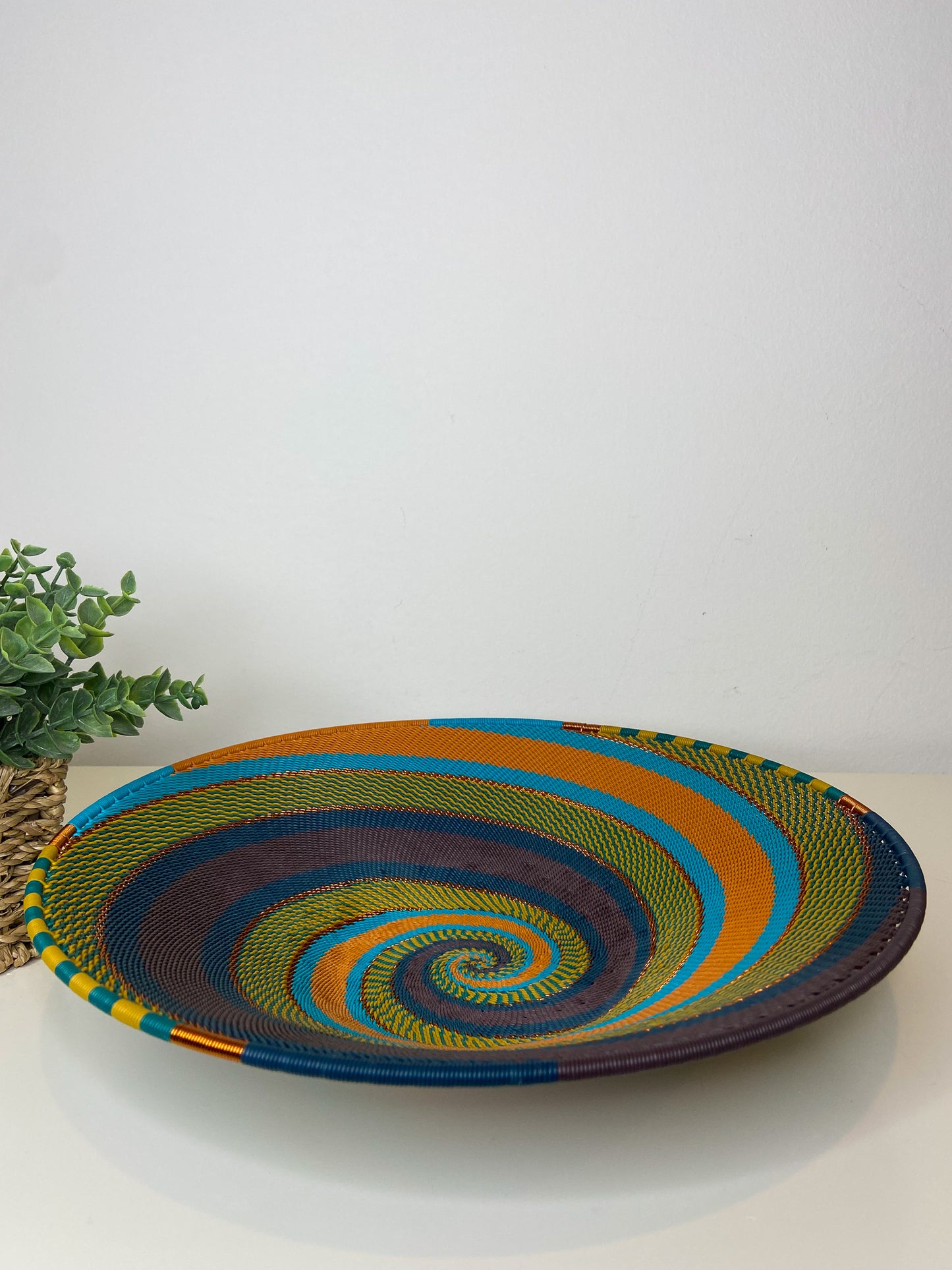 Large Open V Telephone Wire Plate - Kingfisher