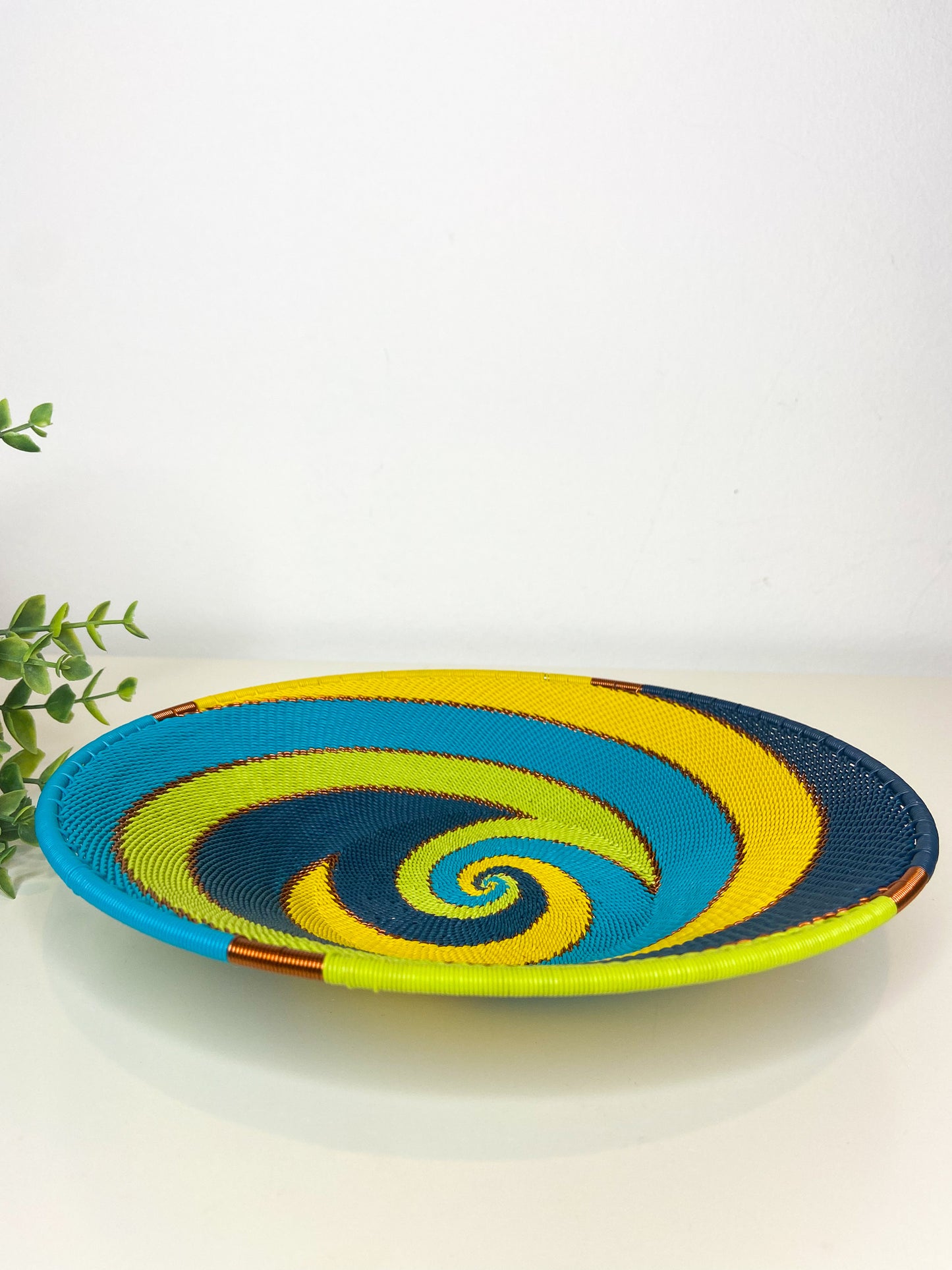 Large Open V Telephone Wire Plate - Bohemian Blue