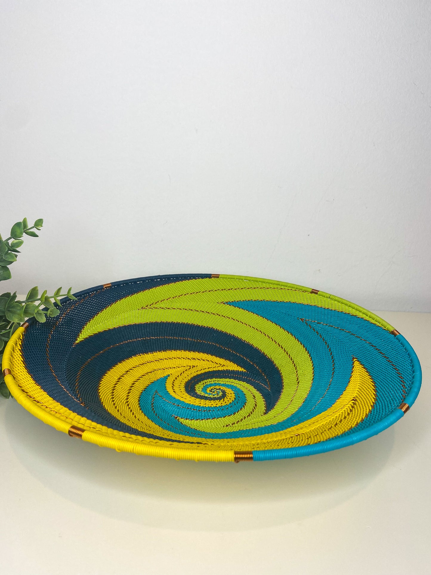 Extra Large Open V Telephone Wire Plate -  Bohemian Blue