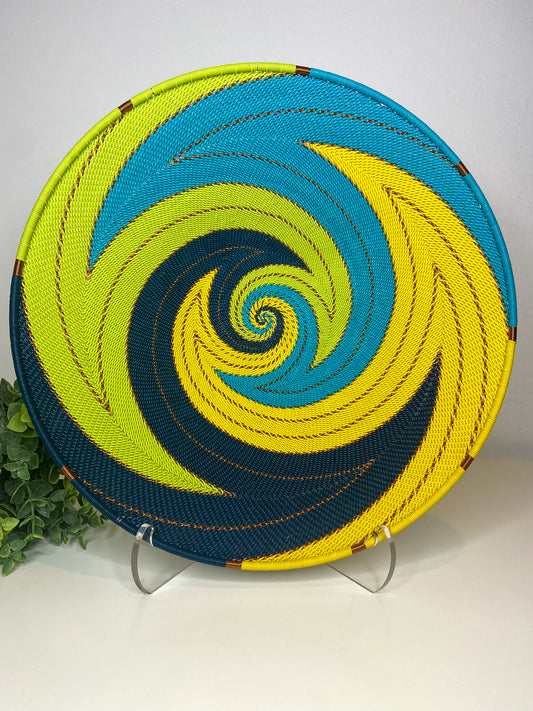 Extra Large Open V Telephone Wire Plate -  Bohemian Blue