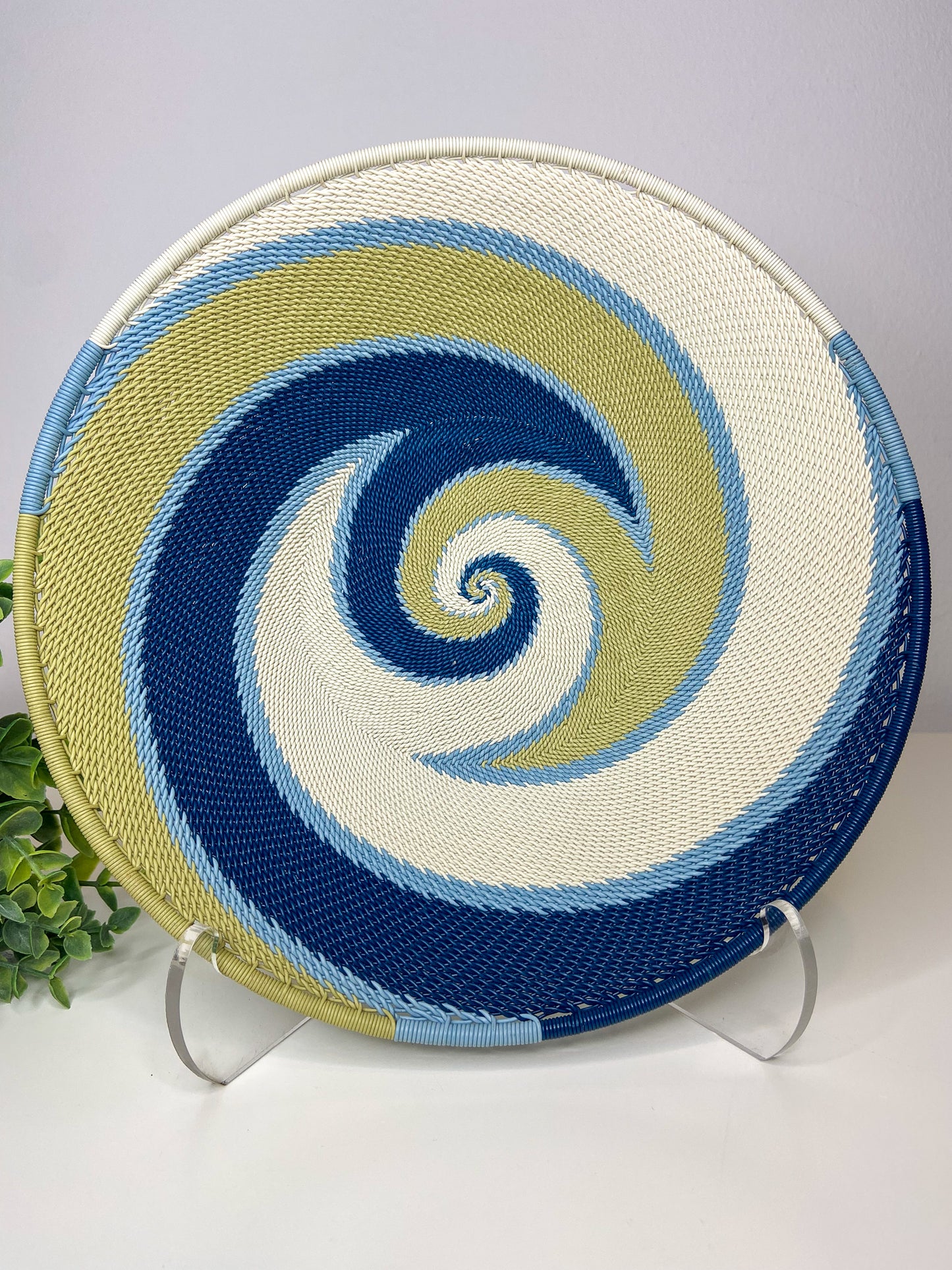 Large Open V Telephone Wire Plate - Moonstone