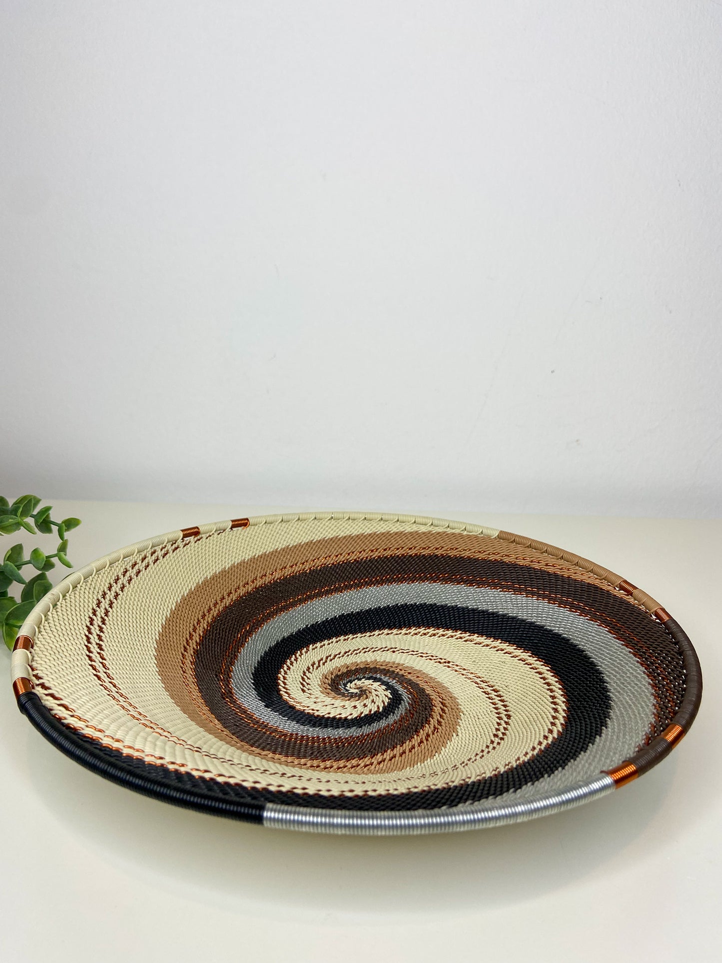 Large Open V Telephone Wire Plate - Silver Sands