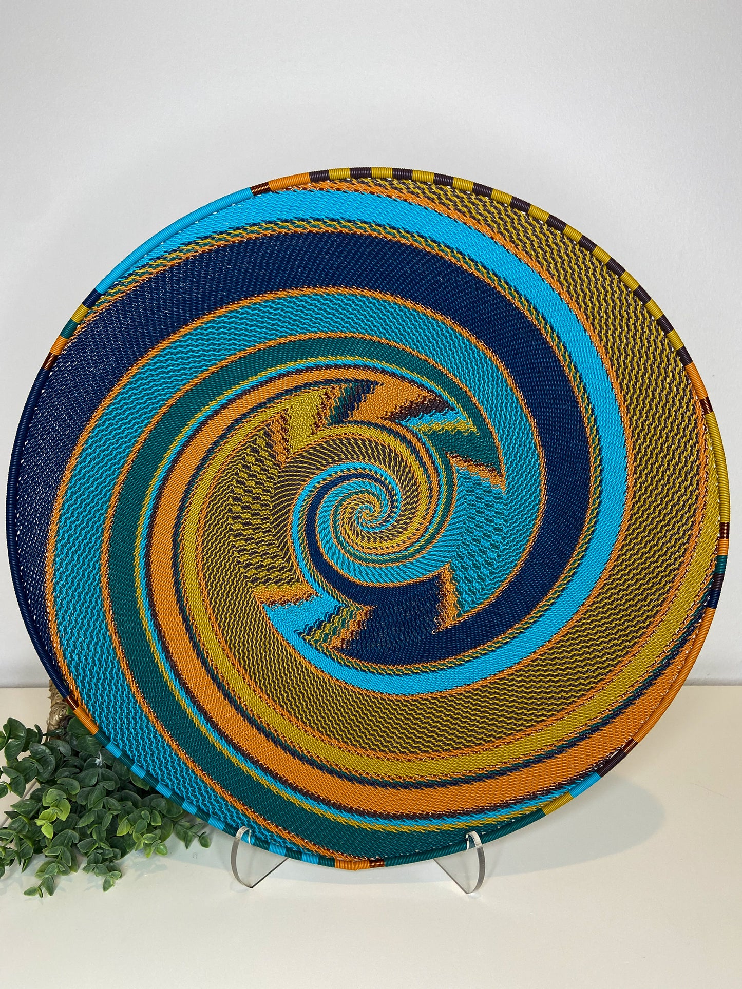 Large Open V Telephone Wire Plate - Kingfisher