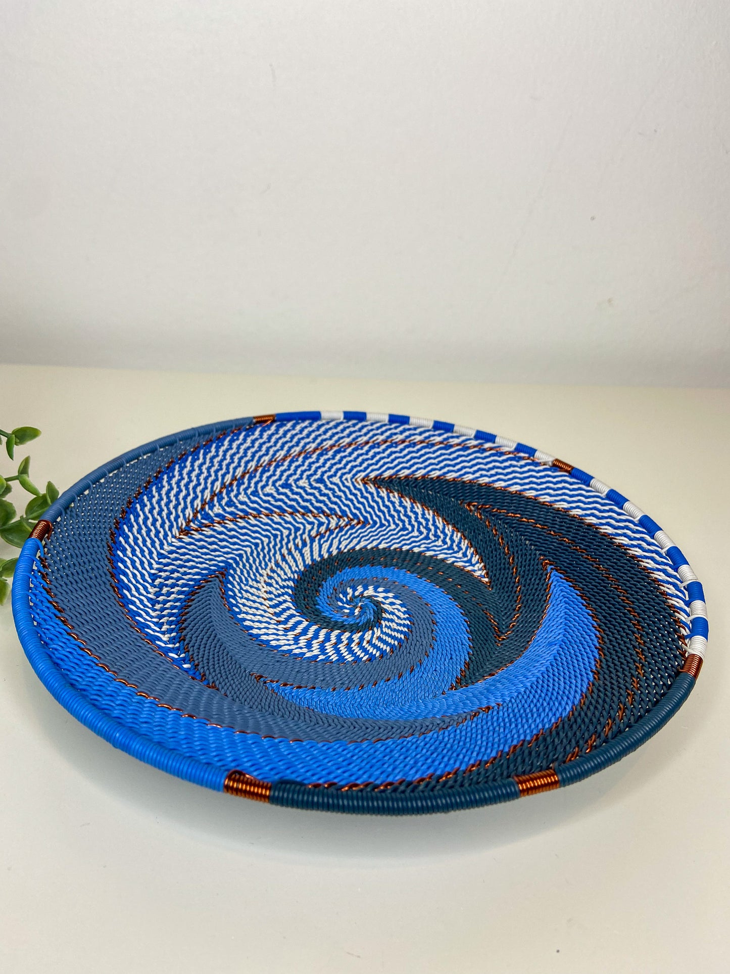 Small Open V Telephone Wire Plate - African Sky