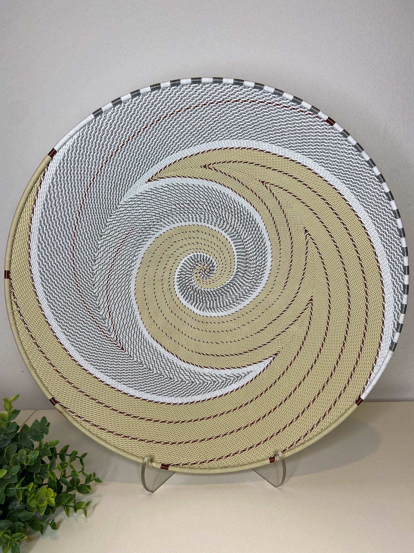 Extra Large Open V Telephone Wire Plate - African Ivory