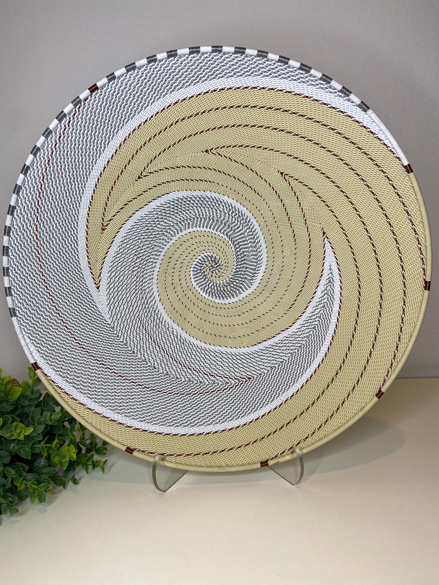 Extra Large Open V Telephone Wire Plate - African Ivory