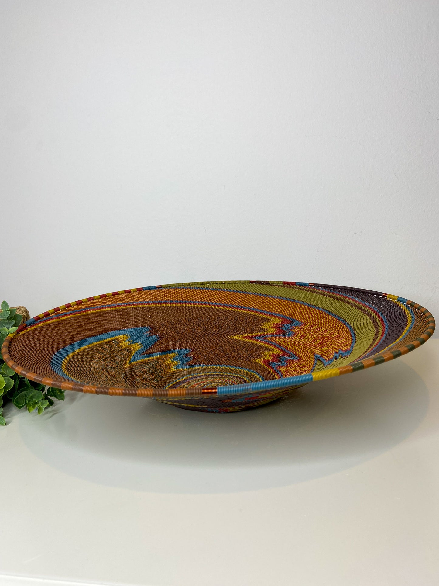 Extra Large Open V Telephone Wire Plate - Earthy Rainbow