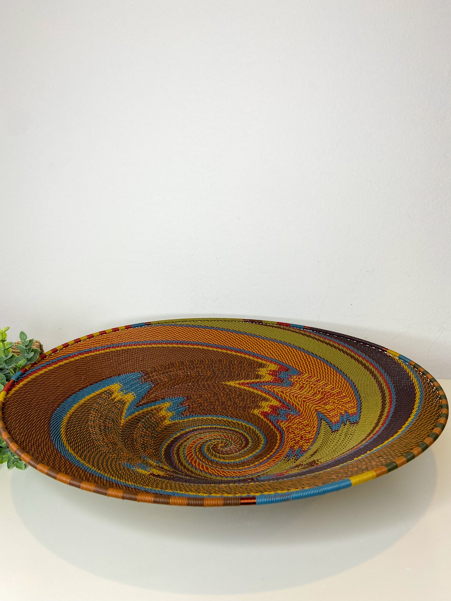 Extra Large Open V Telephone Wire Plate - Earthy Rainbow