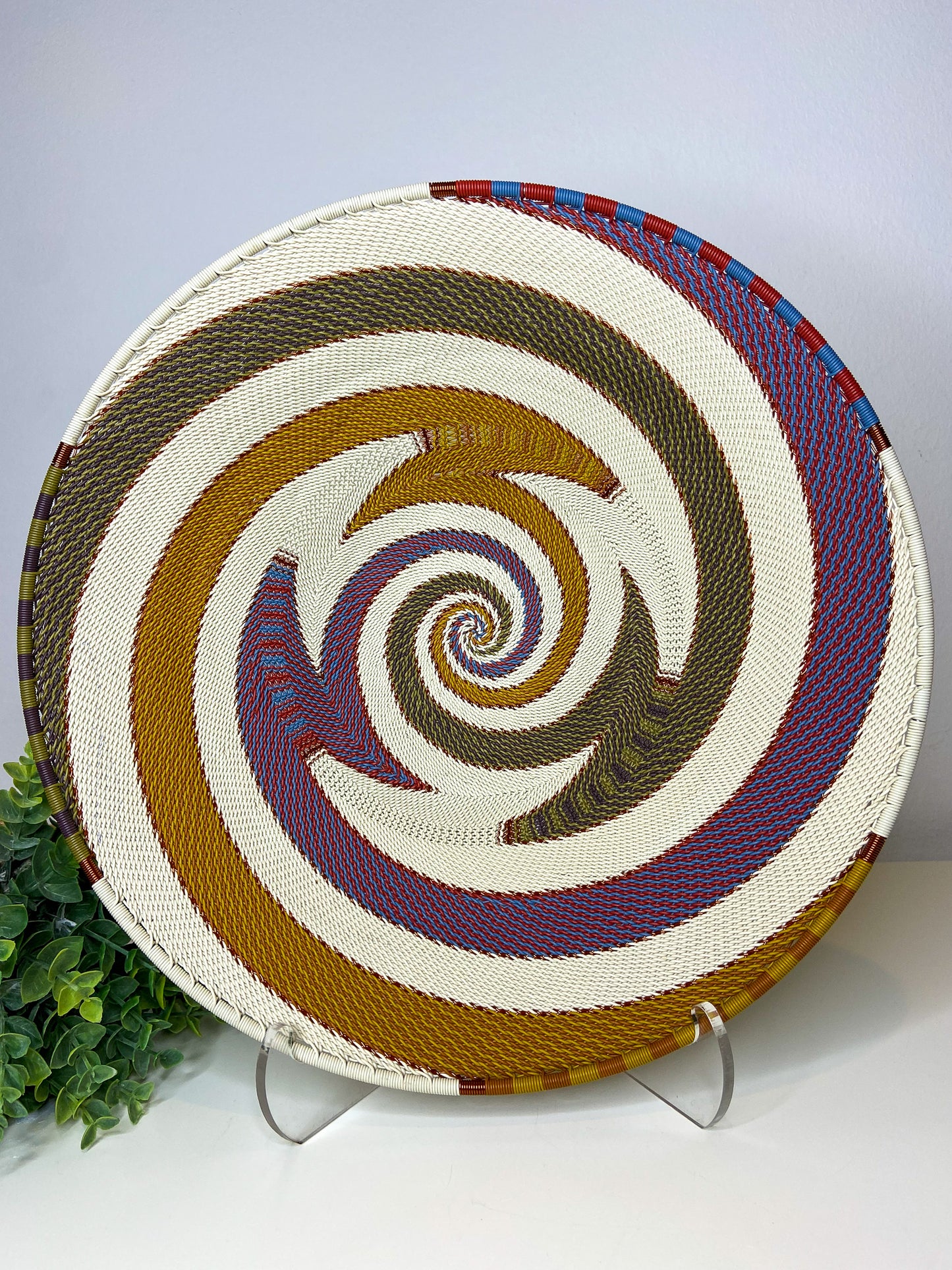 Large Open V Telephone Wire Plate - Mountain Rainbow