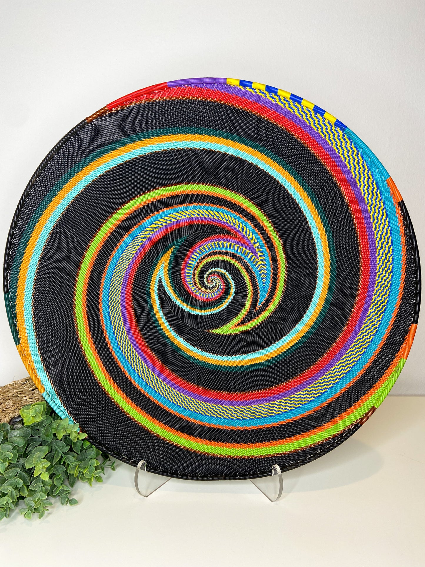 Extra Large Open V Telephone Wire Plate - African Rainbow