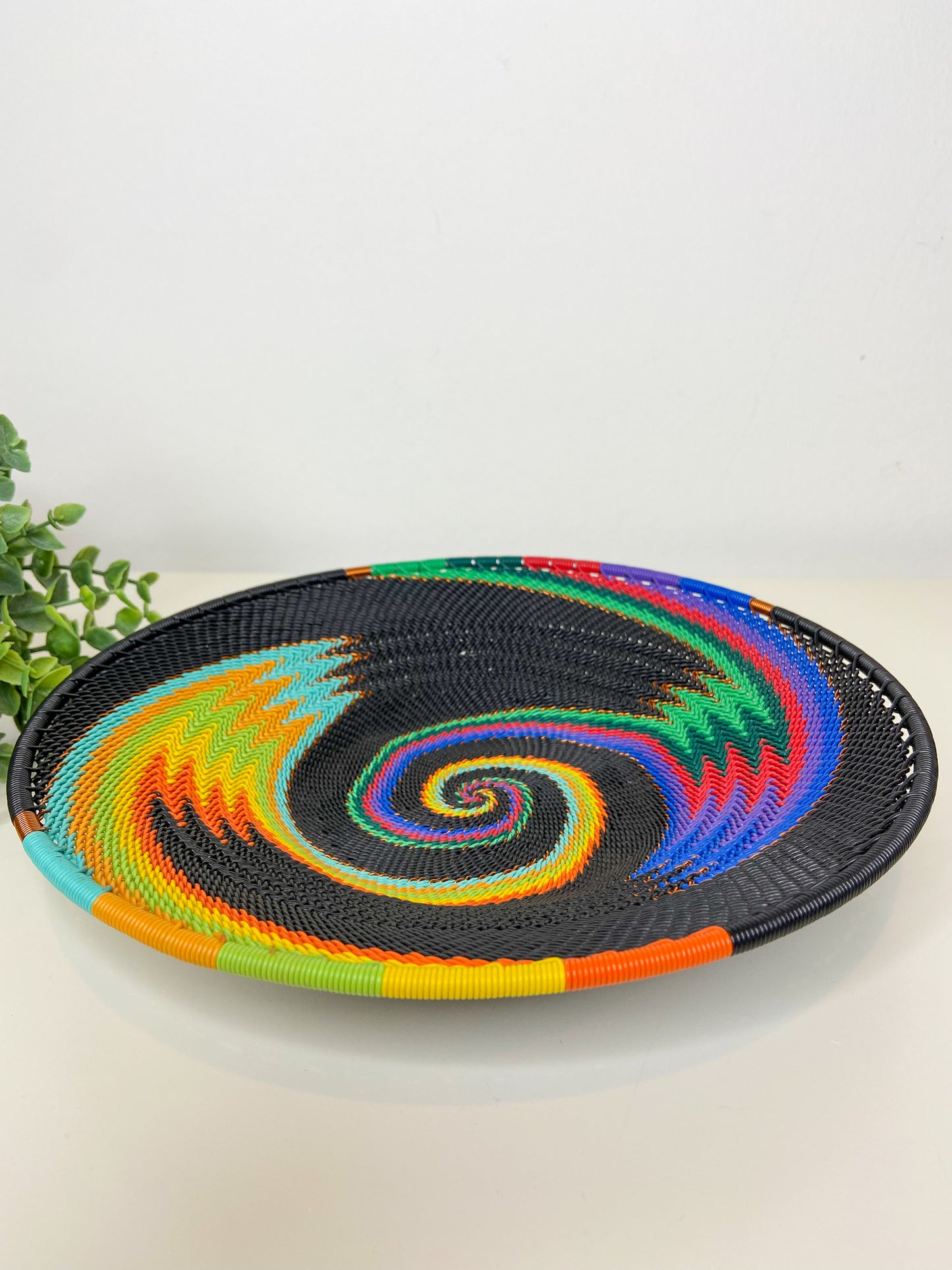 Medium Open V Telephone Wire Plate - African Rainbow