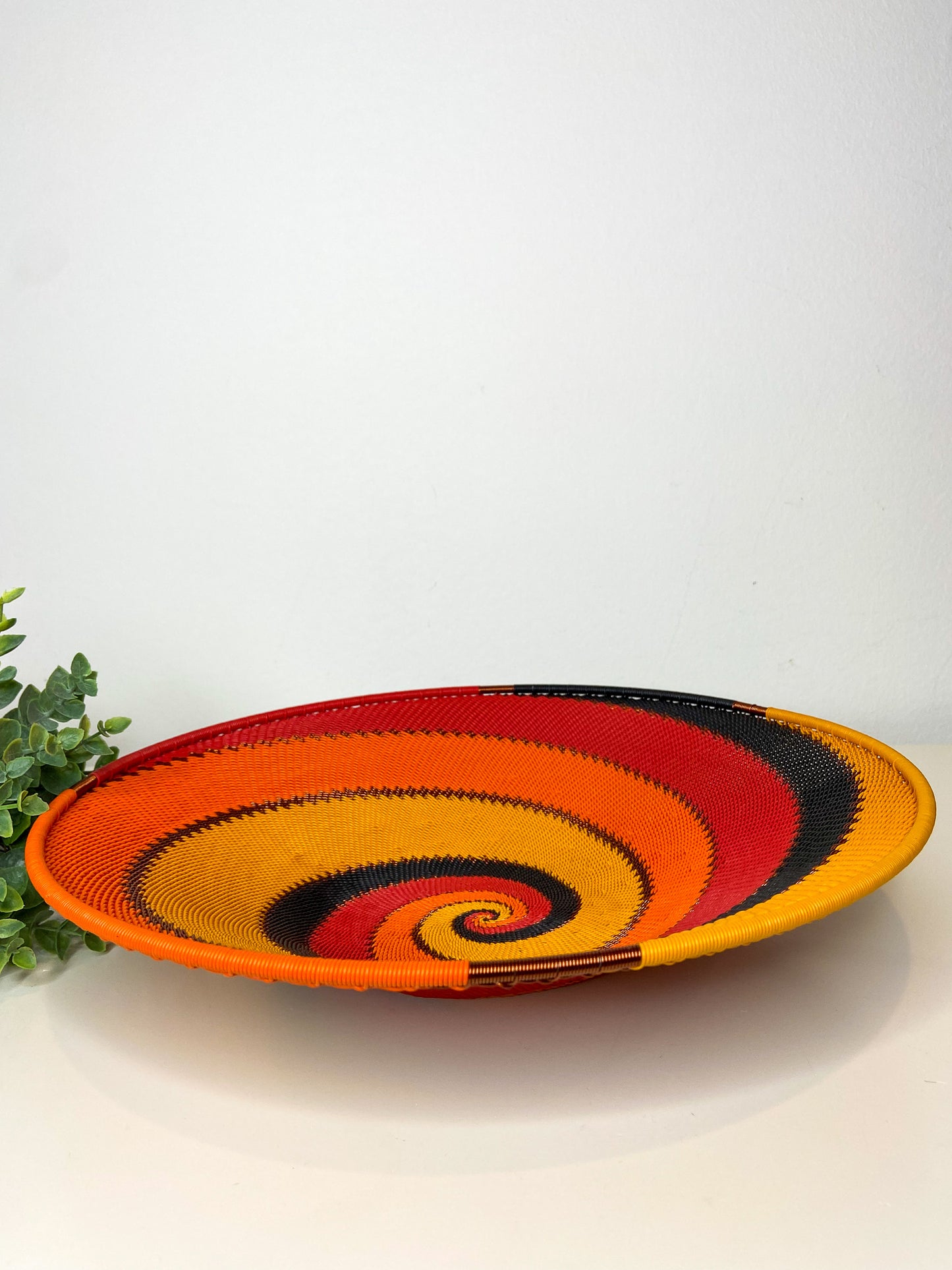 Large Open V Telephone Wire Plate - African Fire