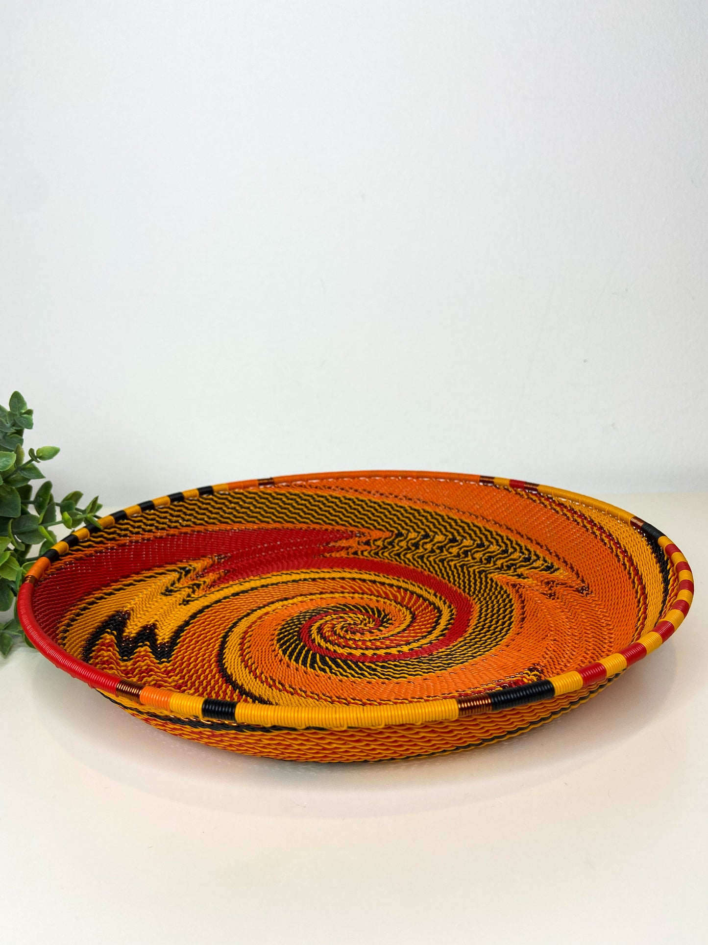 Small Open V Telephone Wire Plate - African Fire