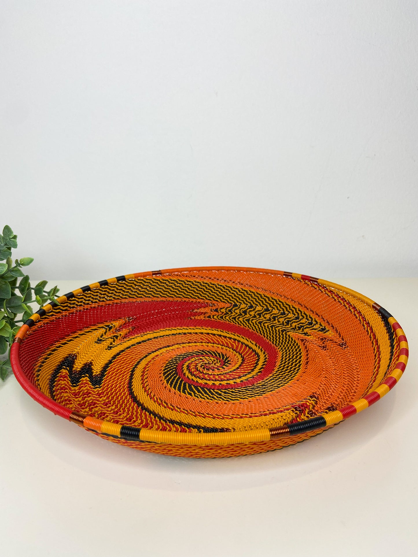 Small Open V Telephone Wire Plate - African Fire