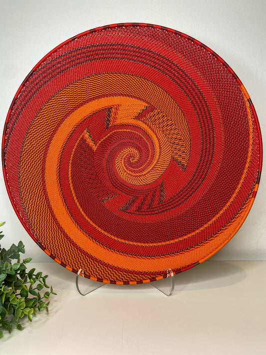 Extra Large Open V Telephone Wire Plate -  African Ember
