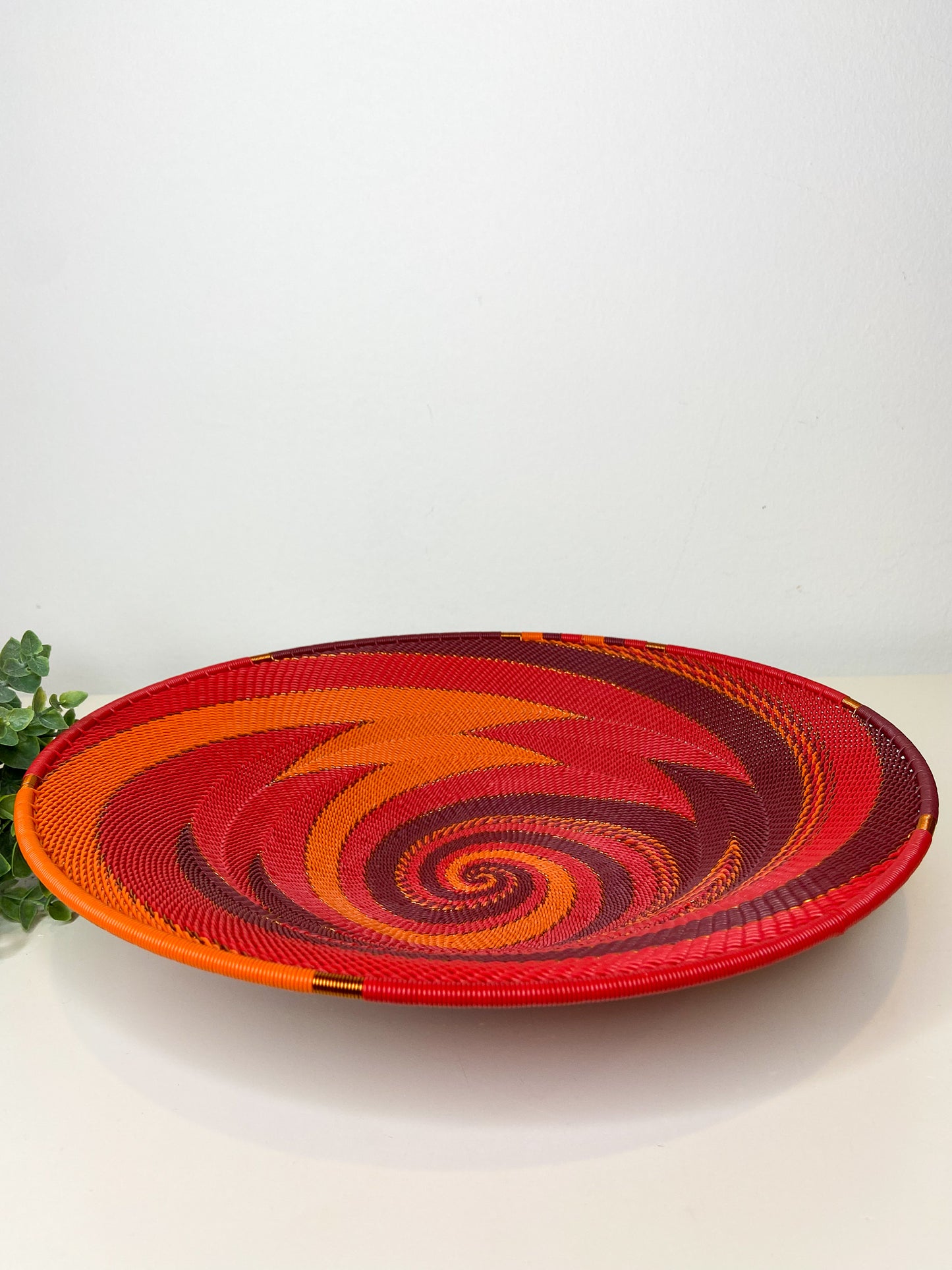Small Open V Telephone Wire Plate - African Ember