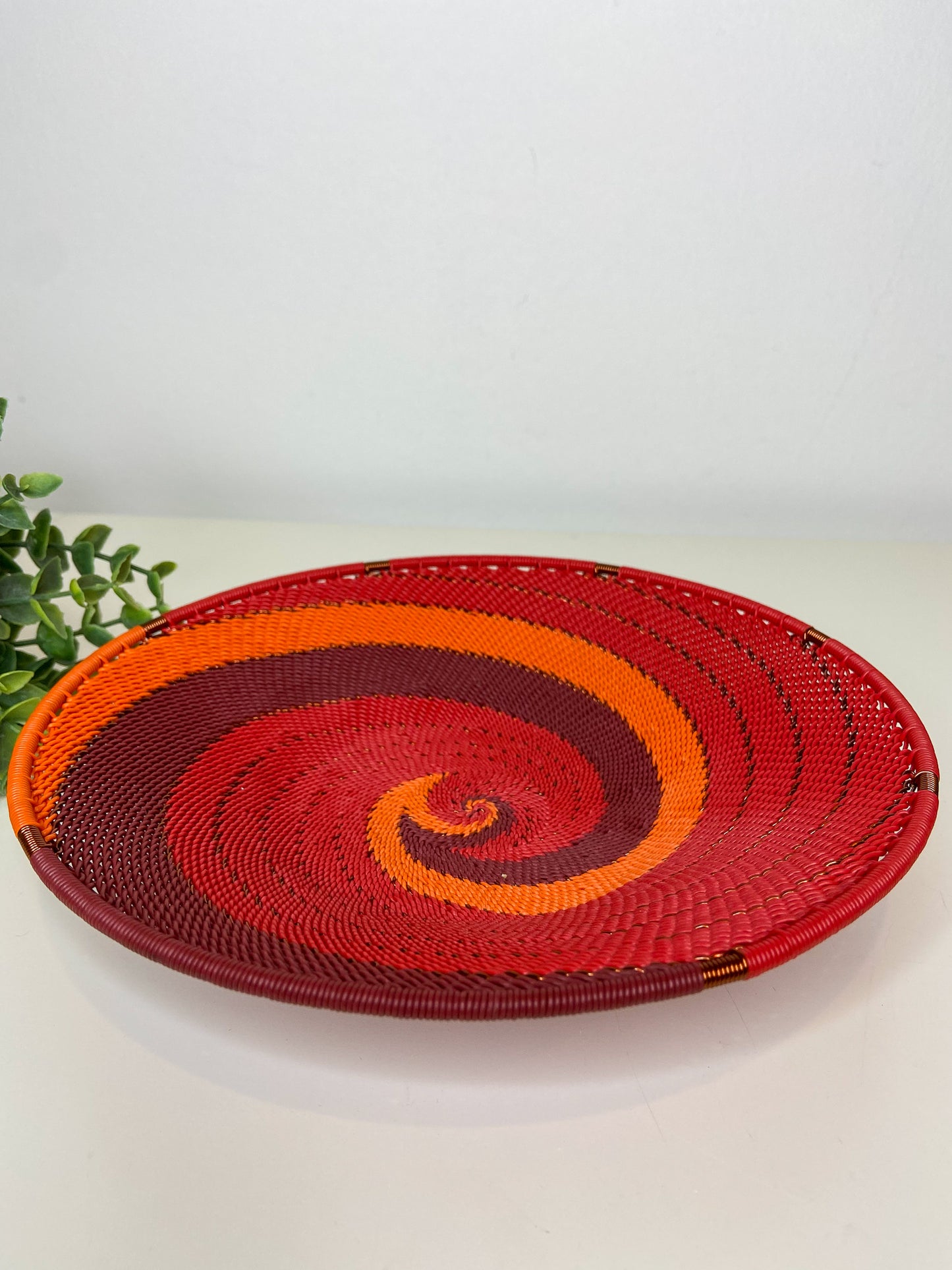Small Open V Telephone Wire Plate - African Ember
