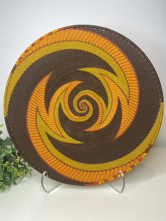 Large Open V Telephone Wire Plate - African Earth