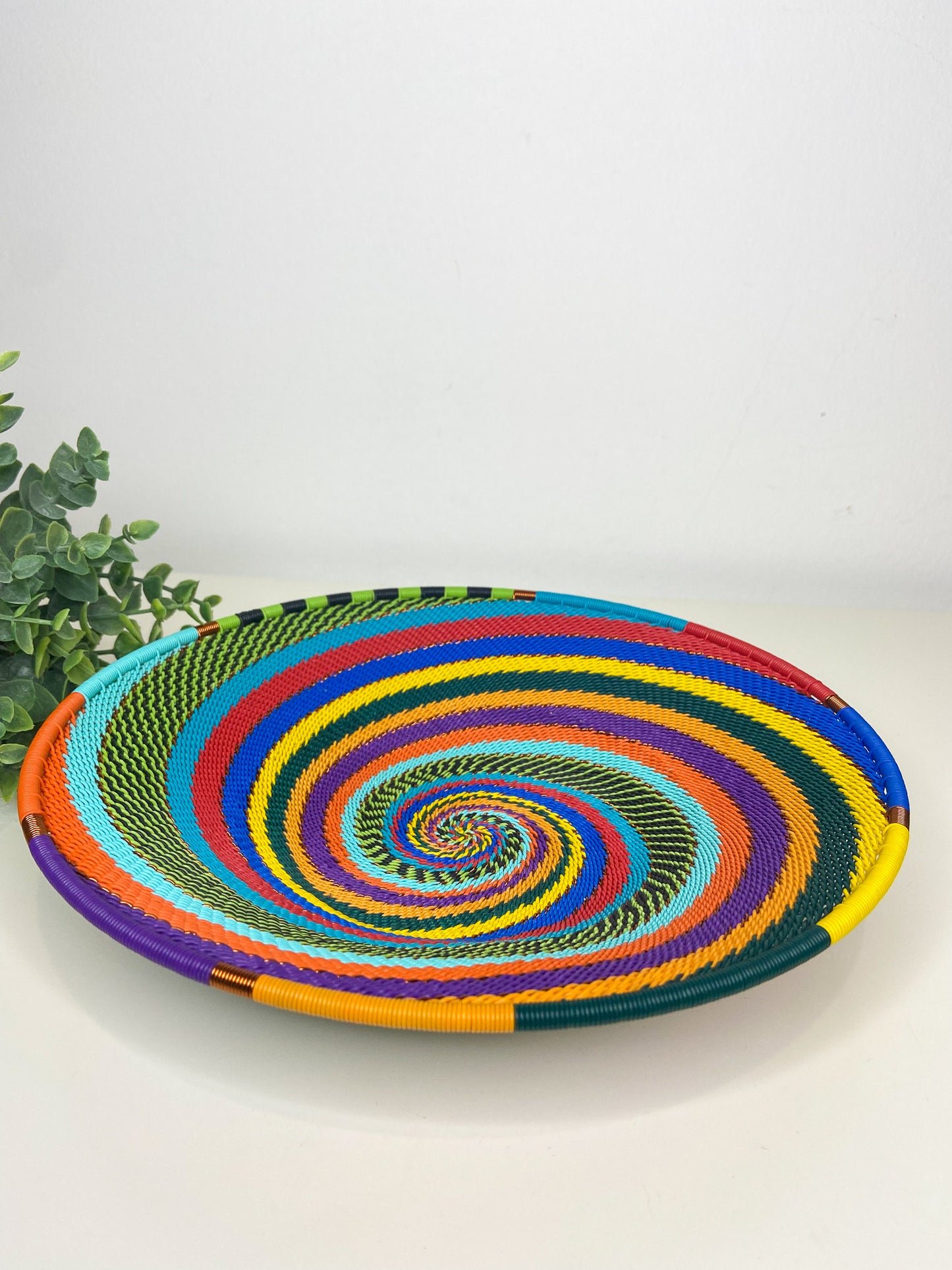 Small Open V Telephone Wire Plate - Full Rainbow