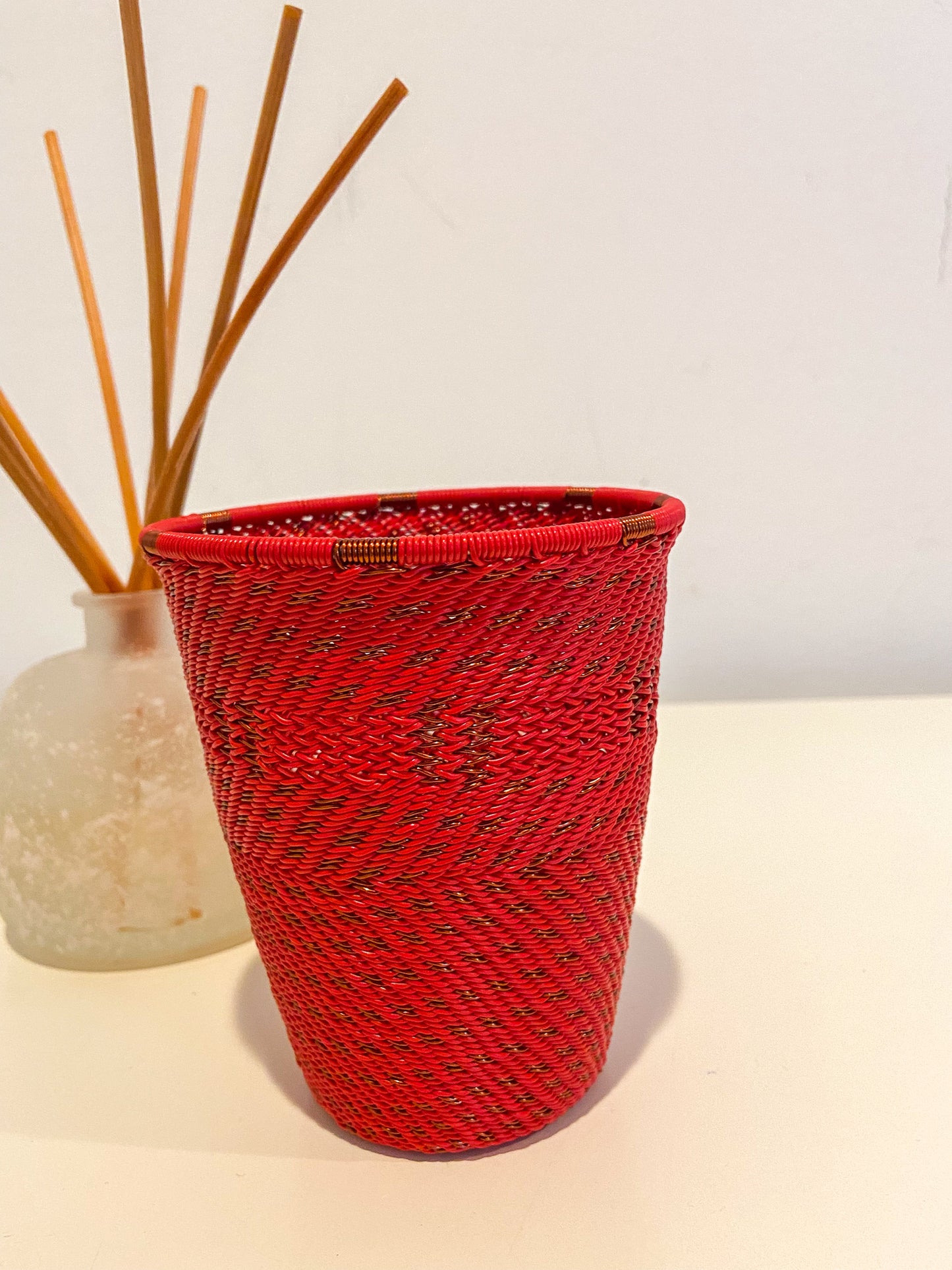 Telephone Wire Cup - Red & Copper