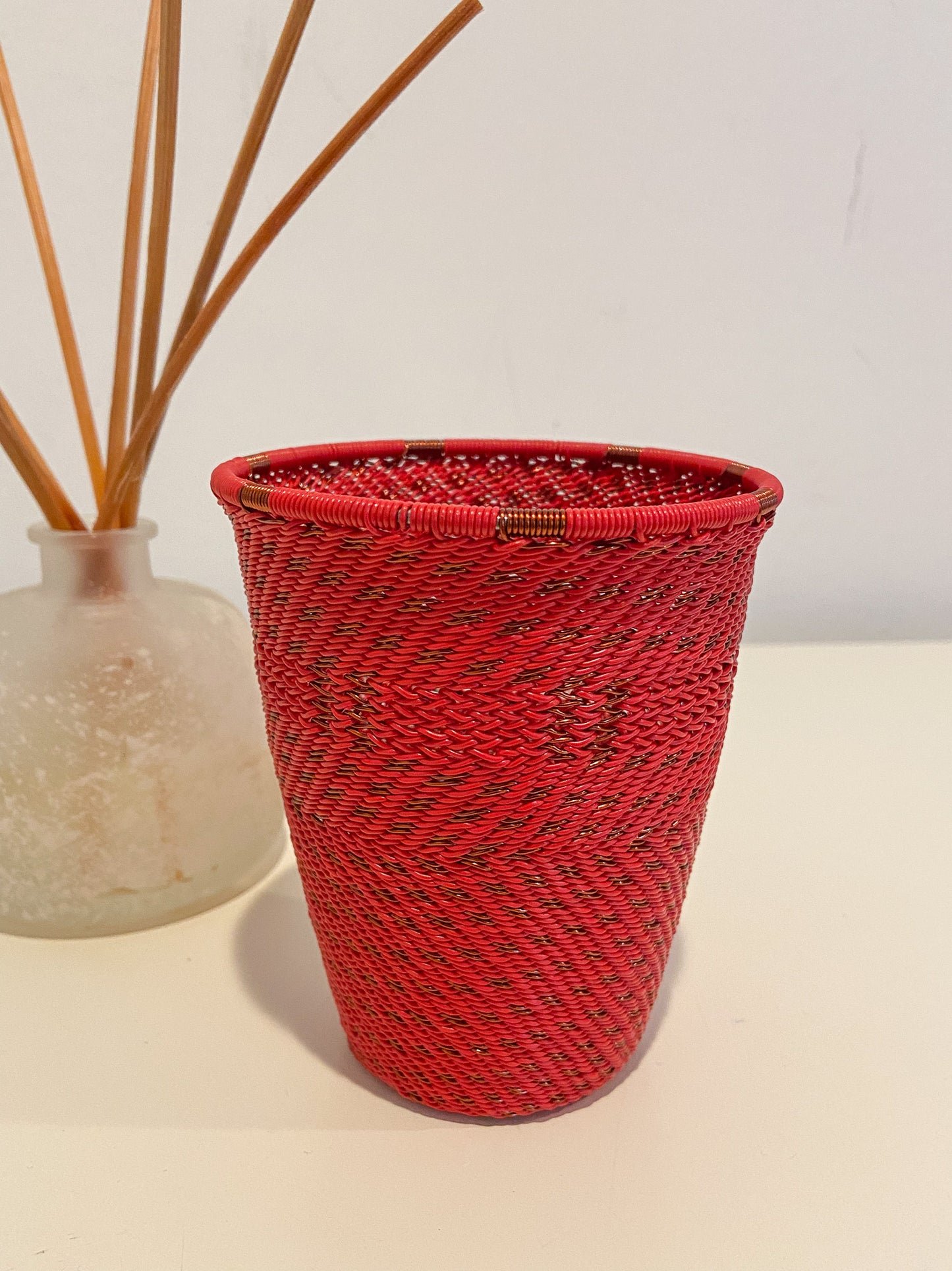 Telephone Wire Cup - Red & Copper