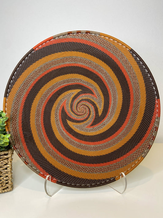 Large Open V Telephone Wire Plate - African Clay