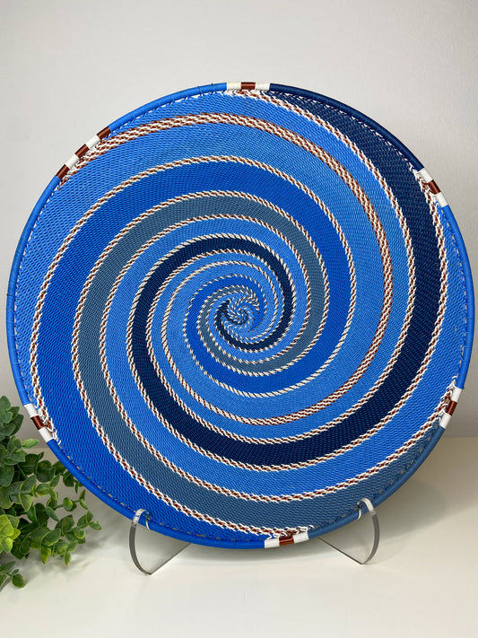 Large Open V Telephone Wire Plate - African Sky