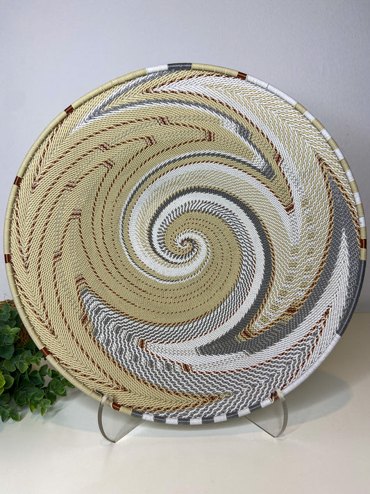 Large Open V Telephone Wire Plate - African Ivory