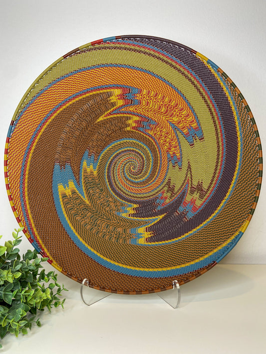 Extra Large Open V Telephone Wire Plate - Earthy Rainbow