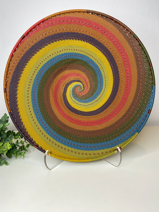 Small Open V Telephone Wire Plate - Earthy Rainbow