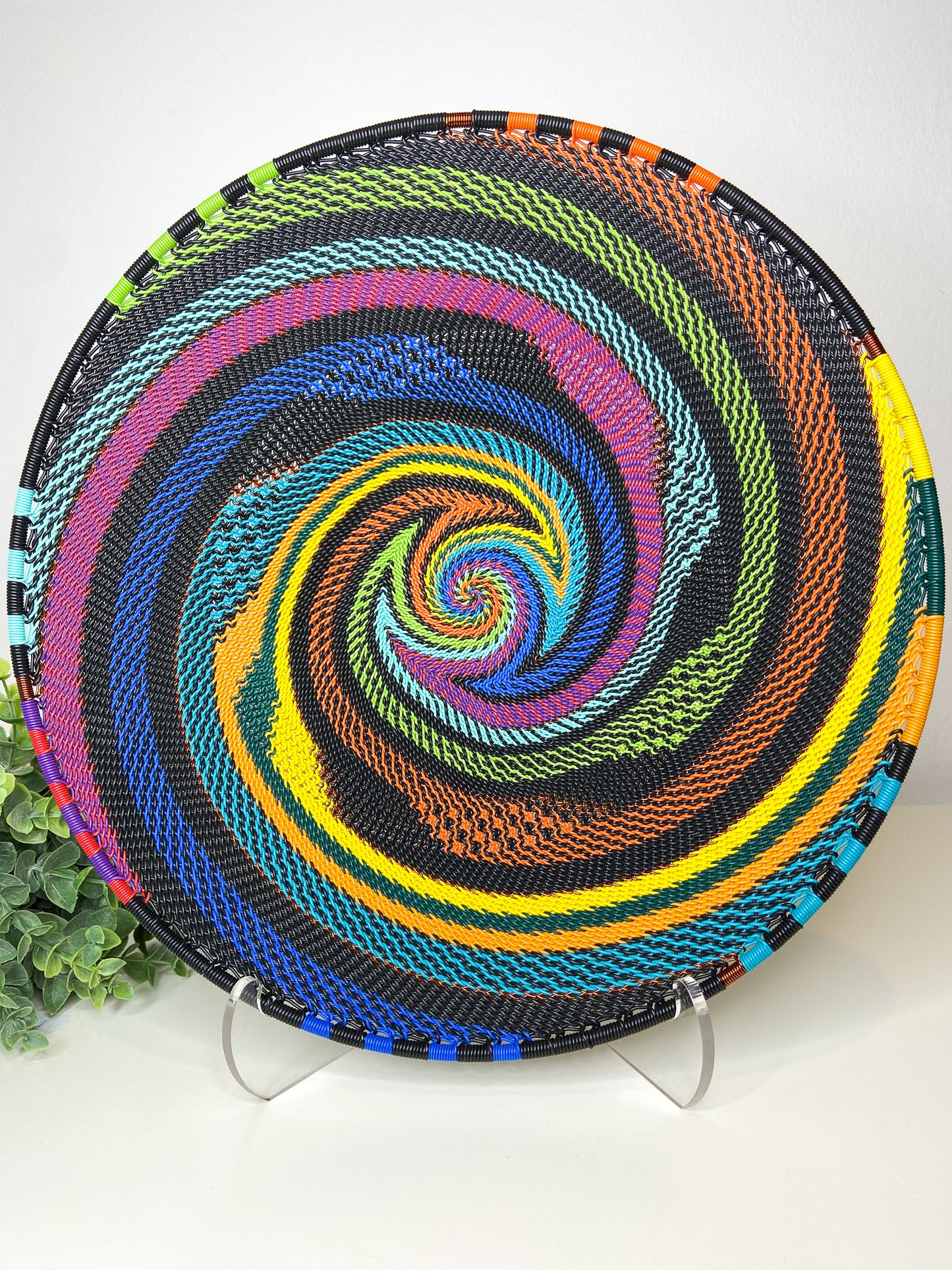 Large Open V Telephone Wire Plate - African Rainbow