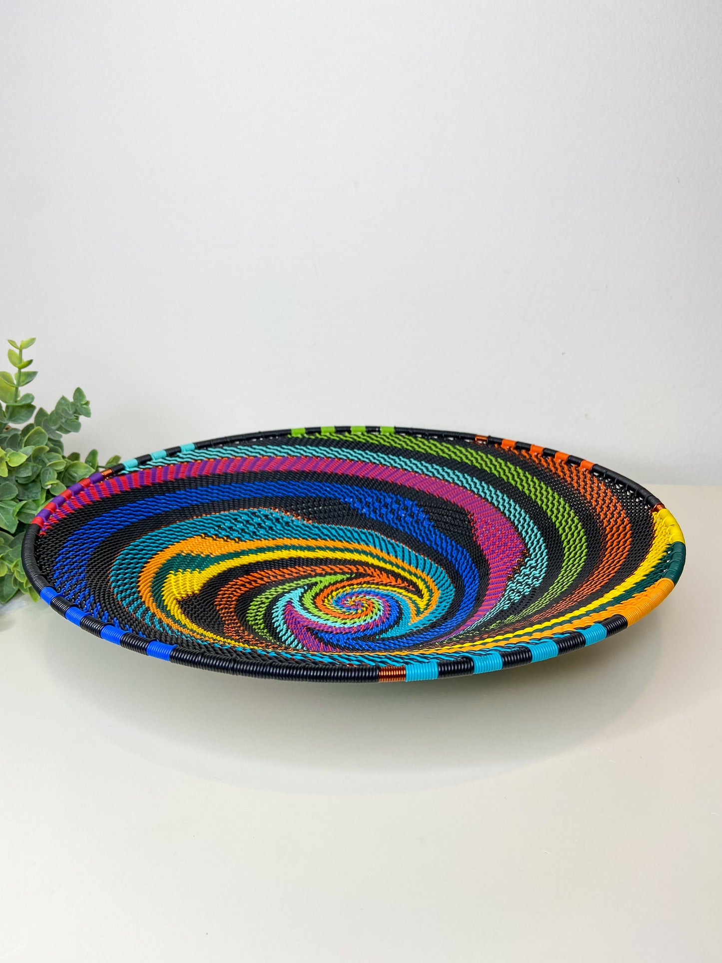 Large Open V Telephone Wire Plate - African Rainbow