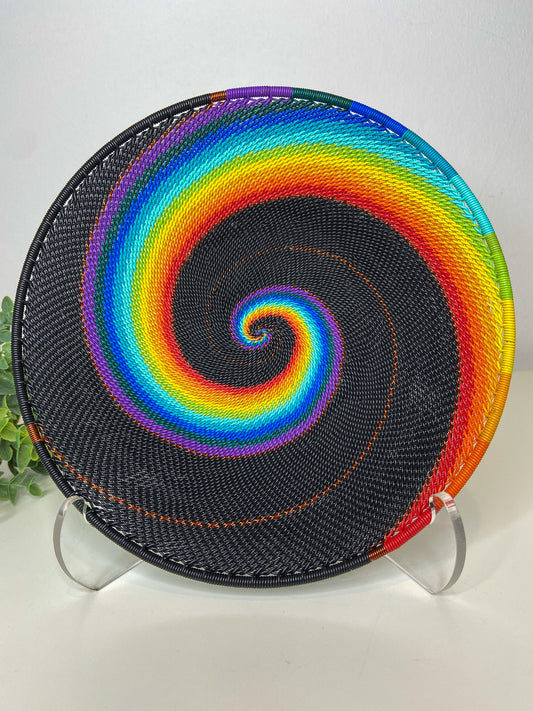 Small Open V Telephone Wire Plate - African Rainbow